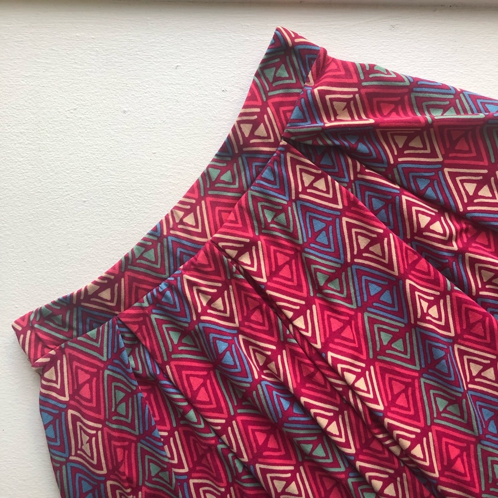Multi colored box pleat skirt